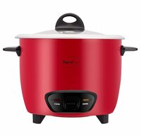 Pigeon by Stovekraft Ruby Rice Cooker with Single pot, 1.8 litres.(Red) | Toughened Glass Lid
