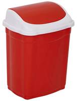 ARISTO -  Plastic Swing Lid Small Dustbin 16 Litre Red 