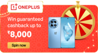 OnePlus Spin & Win Cashback Rewards up to ₹8,000*