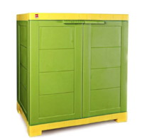 Cello Novelty Plastic 2 Door Compact Storage Cupboard (Green and Yellow)