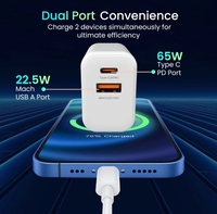 Portronics 65 W Quick Charge 3 A Wall Charger for Mobile with Detachable Cable 