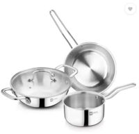 BERGNER BE Bergner Essentials Triply Stainless Steel 4 Pcs Induction Bottom Cookware Set (Triply, 4 - Piece)