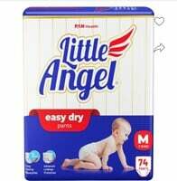 Take a look at this Little Angel Easy Dry Diaper Pants with 12 hrs absorption Medium Size, 7-12 Kgs - M on Flipkart