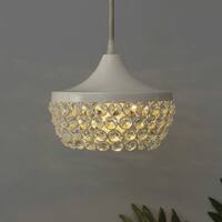 Homesake Hanging White Steel Wire Mesh Pendant, Hanging Light, lamp