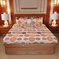 Status Contract -2024 Cotton Rich Double Bedsheet with 2 Pillow Covers for Bed Room, Home, Hotel-120 GSM (D7)