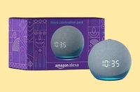 Blinkit- Amazon Alexa Gift Pack Echo Dot 4th Gen with Clock Smart Speaker (15W, Blue)