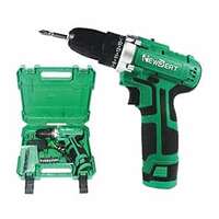 NewBeat Cordless drill kit set 10mm,1400 RPM, 1 year warranty, 2 Li-lon battery Power 12-16V drill machine screwdriver machine cordless drilling and screwdriver machine, Green and Black