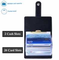 Stealodeal Black 28 Slots Leather Business Debit/Credit/ATM Card Holder (Black (28 Slots))