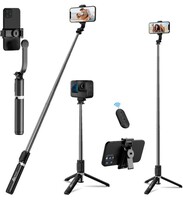 WeCool S2 Selfie Stick with Tripod Stand, 41 inch Selfie Stick with Wireless Remote, Detachable Mobile Holder, Bluetooth Selfie Stick Compatible for iPhone/Android, Ideal for Vlogging & Photo Shoot. 