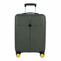 Impulse Berlin 8 Wheels 55 Cm Small Cabin Trolley Bag Hard Sided PP 4 Wheel Spinner, Unbreakable Trolley Bag with Combi Lock, Trolley Bags for Travel, Suitcase (Green Yellow)