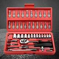 MOHINNI CREATION 46pcs Tool Ratchet Torque Wrench Combo Tools Kit Car Repair Socket Set Hand Tool Kit  (46 Tools)