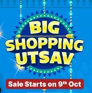 Flipkart Big Shopping Utsav Upto 80% Off + Bank offer via Axis Yes & BOB Credit Card