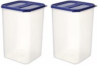 Amazon Brand - Solimo Square Modular Plastic Container, Set of 2, 7.5 Litres