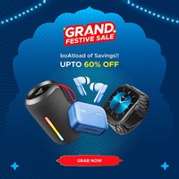 Boat Grand Festive Sale - Upto 60% off on Headphones, smart watches and more