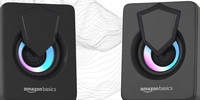 Amazon basics Stereo 2.0 USB Powered Gaming Speaker | 2X3W | RGB LED Lights | 3.5 mm Aux-in | Volume Control | for PC, Laptop, Tablet