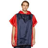 Amazon Brand - Solimo Polyester Water Resistant Poncho (Blue & Red, Free Size)