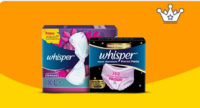 Whisper Shopping order  : Get flat Rs.100 back on min. Rs.499