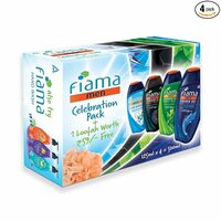 Fiama Men Celebration Pack with 4 Unique Body Wash Shower Gels for Men, 500ml (125ml Pack of 4) Body Wash with Skin Conditioners for Moisturized Skin, Gift for Men, Gift Set, Anniversary Gift, Birthday Gift, Bodywash S