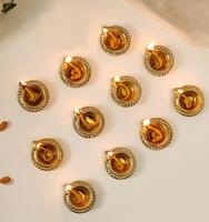 Nestasia 11Pcs Decorative Metal Diya Pooja Essentials