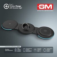 GM G+ 3-in-1 Wireless Charger with Dynamic Lights