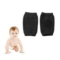 Free Live @12 - GLUN® Baby Knee Pads Soft Cotton, 2 Set Black Colour Stretchable Elastic for Crawling Protection