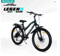EAST COAST LEGEND 24T Bicycle Big Kids Boys & Girls 9 to 15 age 7 SPEED 24 T Mountain Cycle  (7 Gear, Black, Only Front Suspension)