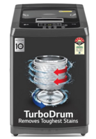 LG 8 Kg 5 Star Smart Inverter Fully-Automatic Top Load Washing Machine (T80SKMB1Z, Middle Black, TurboDrum | Punch + 3)