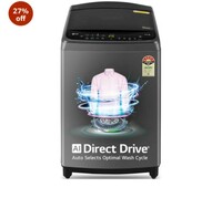 LG 9.0 Kg 5 Star AI Direct Drive Technology, Steam Wash for Allergy Removal Fully Automatic Top Loading Washing Machine (THD09SPM, Middle Black, More Fabric Care & Convenience, In-Built Heater)