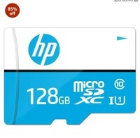  HP 128GB MicroSD Memory Card SDXC mx310 Class 10, UHS-I, U1 Card, Upto 100MB/s R, 10 Y Warranty 