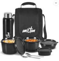 MILTON Pro Lunch Box With Insulated Fabric Jacket (180,320,450,100,750ml) 4 Containers Lunch Box