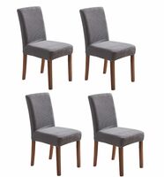 Lukzer 4Pc Elastic Chair Cover Stretchable Washable Dining Chair Slipcover Chair Protector Seat Case