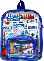 Doms Smart Kit | Transparent Zipper Bag with 12 Stationery Items