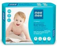 Mee Mee Premium Breathable Newborn Baby Taped Diapers 12 Pcs (5.77/ piece*, *detail inside)