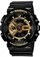 Casio G-Shock GA-110GB-1ADR Black & Gold Analog-Digital Dial Black Resin Strap Men's Watch Shock and 200M Water Resistant G339