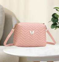 LIKE STYLE Pink Sling Bag Embroidered Bag 