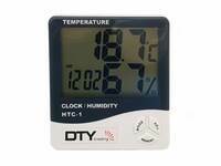 HTC Digital Hygrometer Thermometer Humidity Meter with clock Big LCD Display HTC-1
