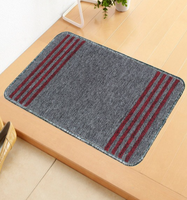 Bedspun Grey & Red Striped Anti-Skid Doormat