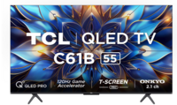 TCL 139 cm (55 inches) 4K Smart QLED Google TV  (Black)