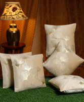 HOSTA HOMES Cream & Gold Set of 5 Ethnic Motifs Velvet Square Cushion Covers