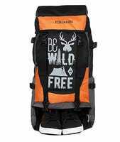 Fur Jaden 55 LTR Rucksack Travel Backpack Bag for Trekking, Hiking with Shoe Compartment ( Black & Orange )