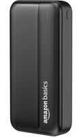 Amazon Basics 20000 mAh Power Bank | 22.5W Fast Charging | Dual Output & Input | Charge 3 Devices Simultaneously | for Smartphones, TWS Earbuds, Speakers, Tablets (Black) 