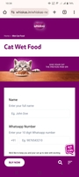 Free Cat food sample from whiskas