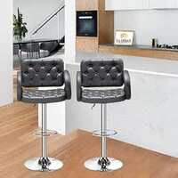Da URBAN® HOT SEAT Pack of 2 Height Adjustable & Revolving Bar Stool/Kitchen Chair (Black)