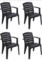 Nilkamal CHR2135 Plastic Mid Back with Arm Chair | Chairs for Home| Office - Outdoor - Garden | Dust Free |100% Polypropylene Stackable Chairs | Set of 4 | Weather Brown 