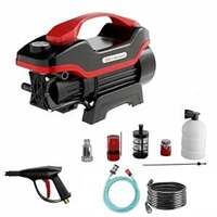 GoMechanic Car Washer High Pressure Pump Machine - Portable Washing Gun - 2200 Watts, 140 Bars & 7.5L/Min Flow Rate - 8 Meters Outlet Hose for Car, Bike & Home Cleaning Purpose (Black-Red)