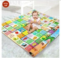 RYLAN Double Sided Water Proof Baby Mat Carpet Baby Crawl Play Mat Kids Infant Crawling Play Mat Carpet Baby Gym Water Resistant Baby Play & Crawl Mat(Large Size - 6 Feet X 4 Feet)