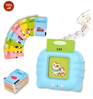 Bumtum Educational Learning Flash Card Toy | Talking Toy Vocabulary Speech Therapy Toys for Kids & Toddlers (Blue, 112 Cards, 224 Words)