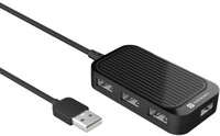 Portronics Mport 4D USB Hub (4-in-1), Multiport USB Dock with Long Cable and up to 480 Mbps High Data Transfer Speed (Black) 