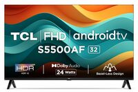 TCL 80.04 cm (32 inches) Metallic Bezel-Less S Series FHD Smart Android LED TV 32S5500AF (Black)