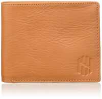 Nelle Harper Men's Leather Bifold Wallet, Tan, (NHMLWV007)